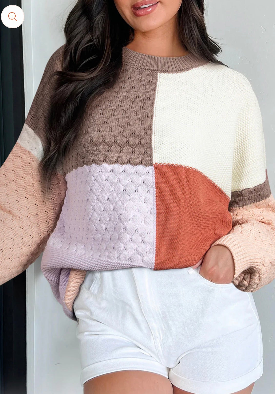 Colorblock Knit Baggy Sweater