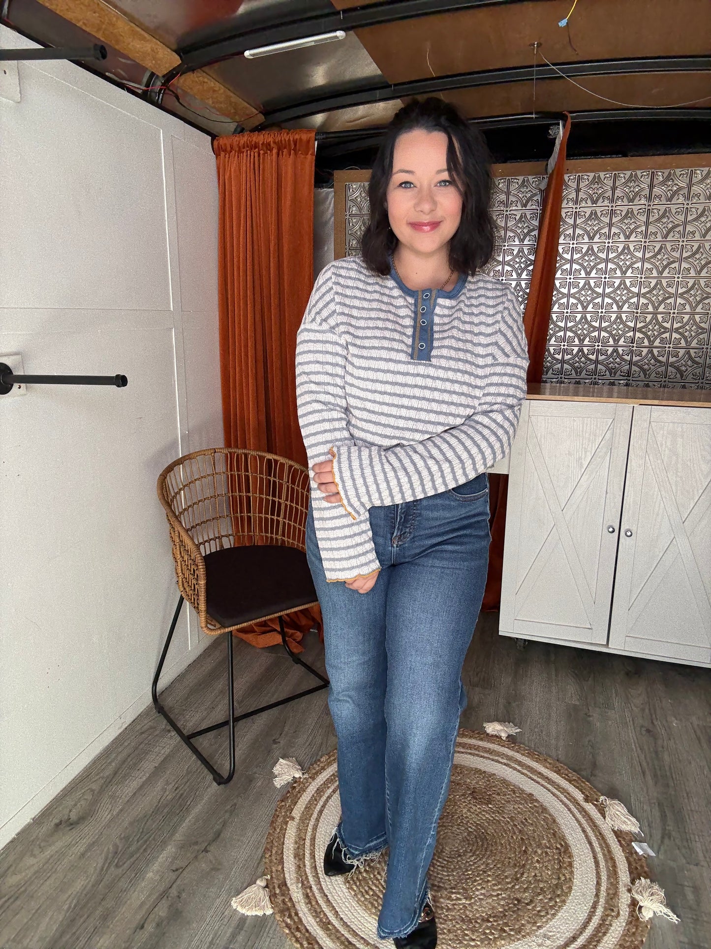 Tina Long Sleeve Henley Top