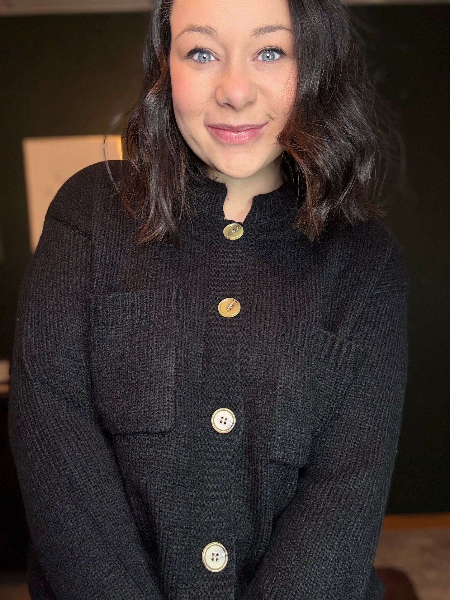 COLLARED BUTTON DOWN SWEATER