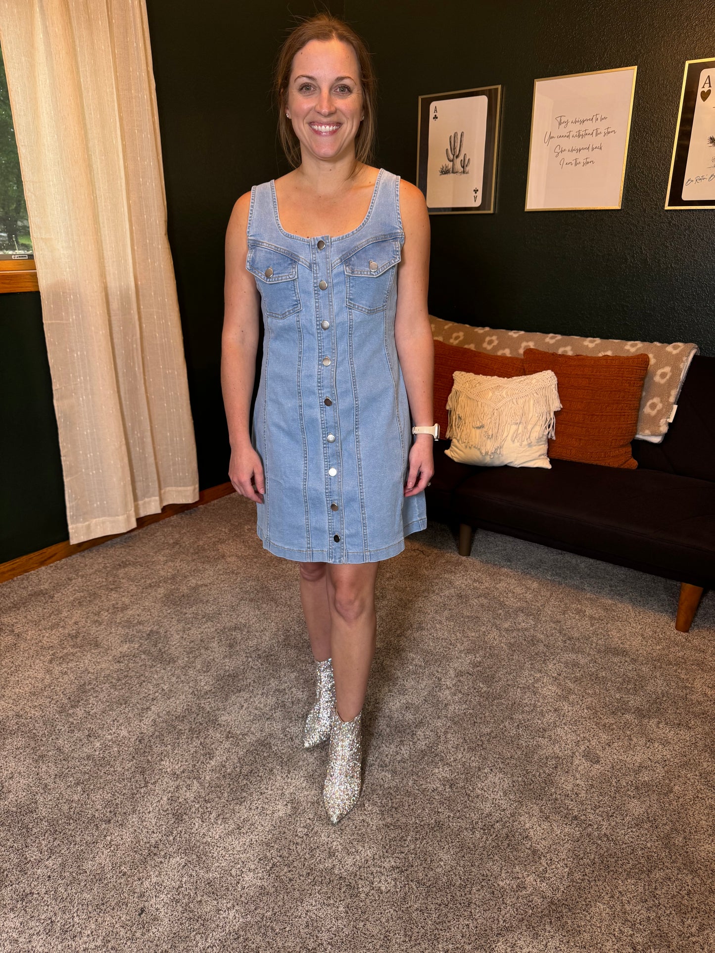 Most Surreal Button Front Denim Dress