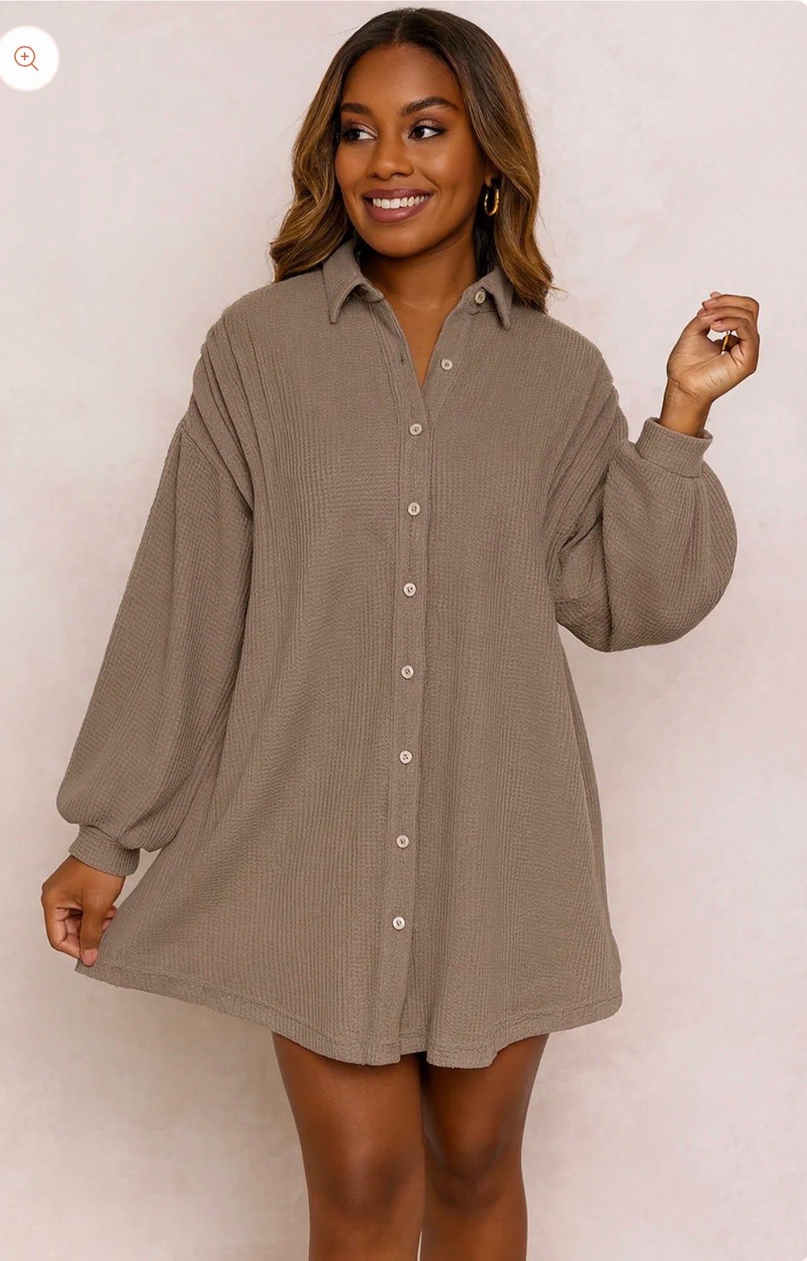 Waffle Knit Tunic Dress