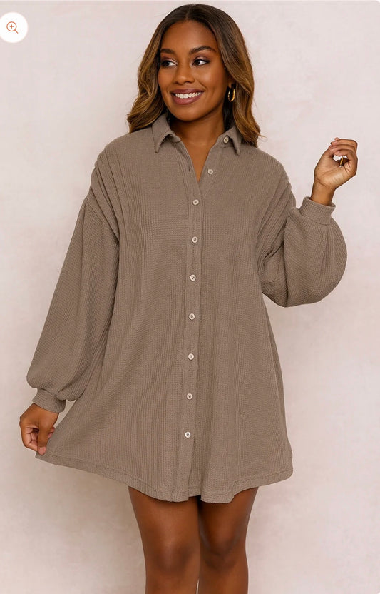 Waffle Knit Tunic Dress