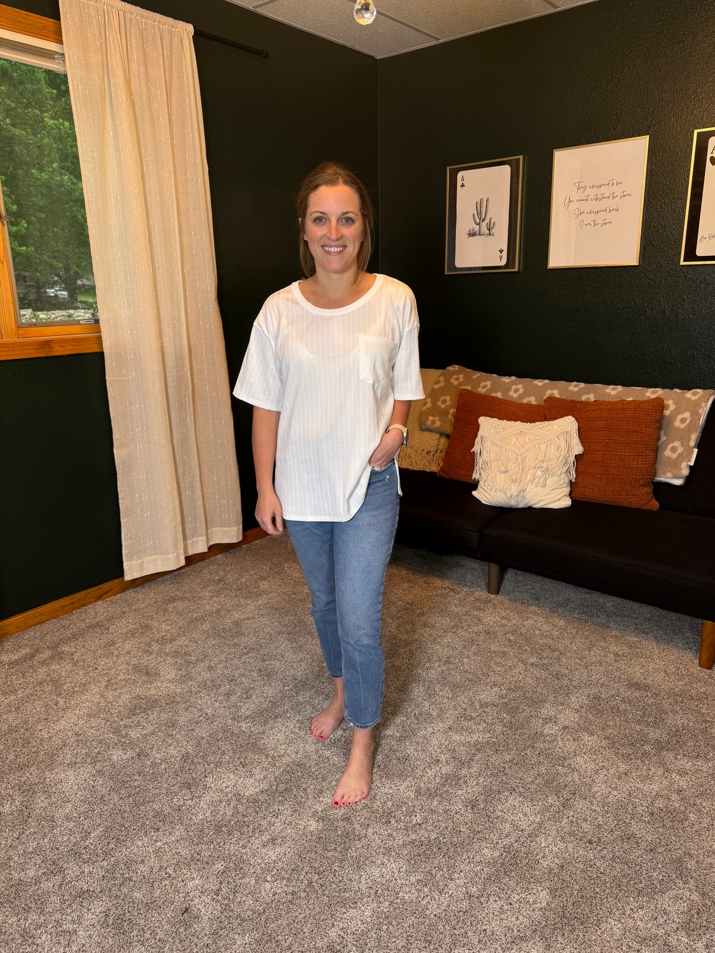 Take It Easy Slouchy Tee in Ivory