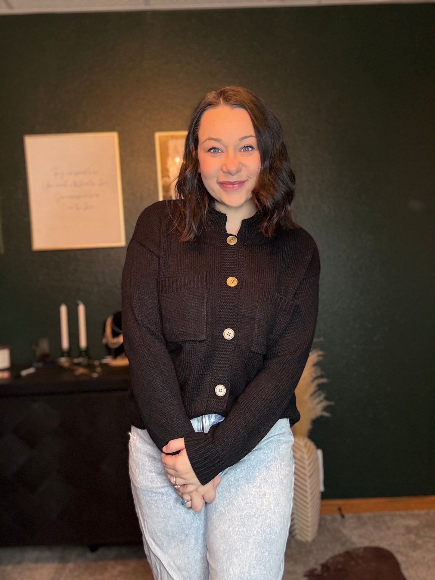 COLLARED BUTTON DOWN SWEATER