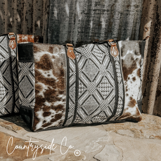 Charlene Cowhide Weekender Bag